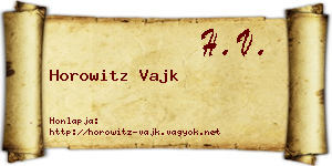 Horowitz Vajk névjegykártya